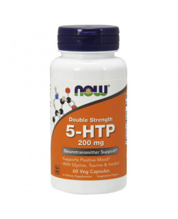 NOW 5-HTP + Glycin, Taurin a Inositol, 200 mg, 60 rostlinných kapslí