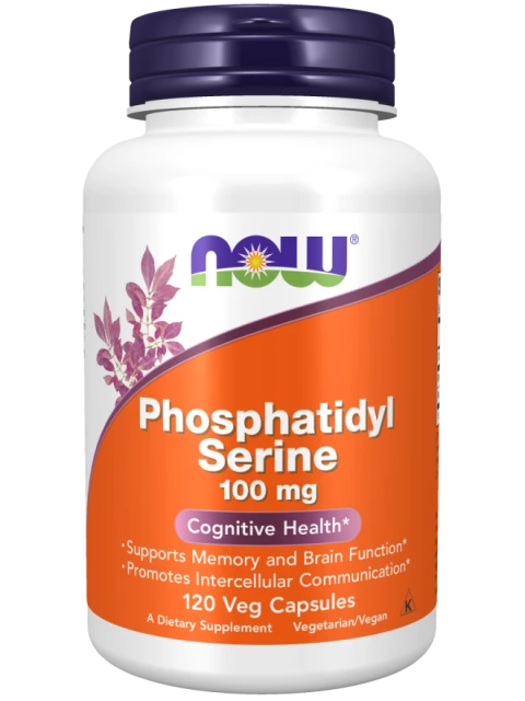 NOW Phosphatidyl Serine (Fosfatidylserin), 100 mg, 120 rostlinných kapslí - EXPIRACE 10/2024