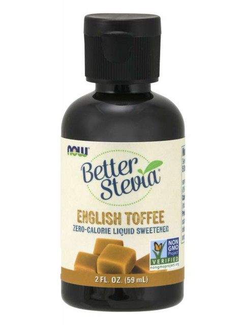 NOW Better Stevia Liquid, Anglický karamel, 59ml