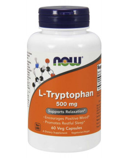 NOW L-Tryptofan 500 mg, 60 rostlinných kapslí