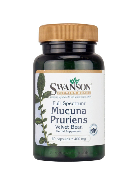 Swanson Full Spectrum Mucuna Pruriens (Sametové fazole), 400 mg, 60 kapslí