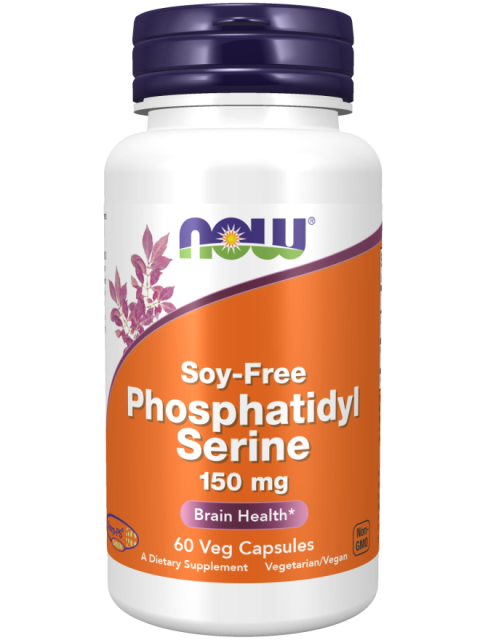 NOW Phosphatidyl Serine Soy-Free (Fosfatidylserin bez sóji), 150 mg, 60 rostlinných kapslí