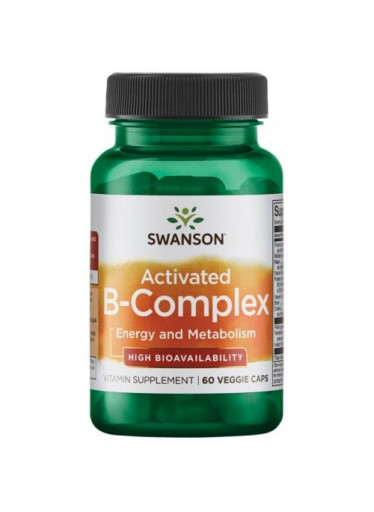 Swanson Activated B-Complex, Aktivní koenzymová forma Vitamínů B, 60 rostlinných kapslí