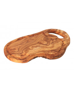ČistéDřevo Prkénko z olivového dřeva s úchytem a drážkou 40 cm