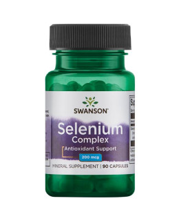 Swanson Selenium complex, Selen Glycinát, 200 mcg, 90 kapslí