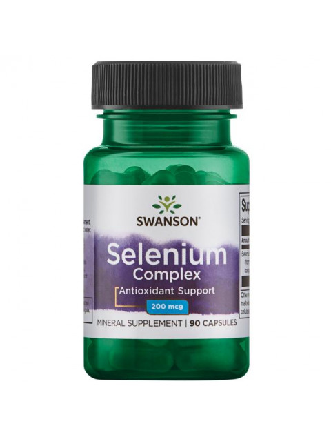 Swanson Selenium complex, Selen Glycinát, 200 mcg, 90 kapslí