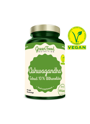 GreenFood Ashwagandha Extract 10% Withanolides 90 kapslí