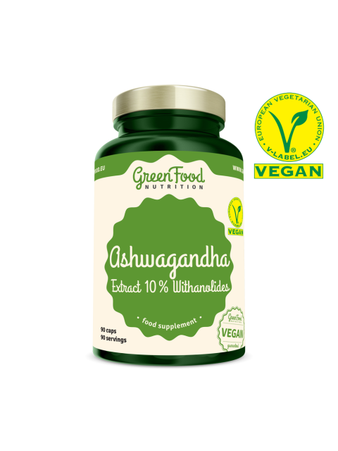 GreenFood Ashwagandha Extract 10% Withanolides 90 kapslí