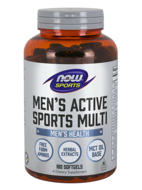 Now Men's Active Sports Multi (multivitamín pro aktivní muže), 180 softgelových kapslí