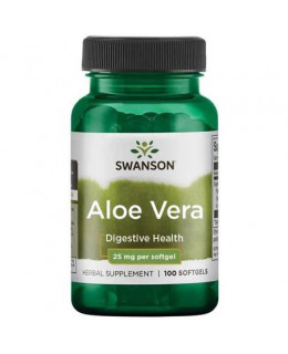 Swanson Aloe vera, 25 mg, 100 softgelových kapslí