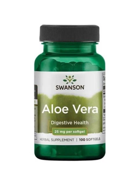 Swanson Aloe vera, 25 mg, 100 softgelových kapslí