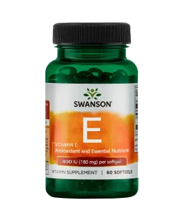 Swanson Vitamin E 400 IU, 60 softgelových kapslí - EXPIRACE 3/2025