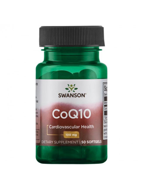 Swanson CoQ10 (Koenzym Q10), 100 mg, 50 softgelových kapslí