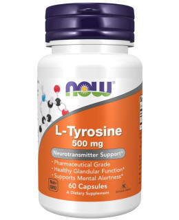 NOW L-Tyrosine, 500 mg, 60 kapslí