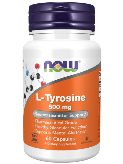NOW L-Tyrosine, 500 mg, 60 kapslí