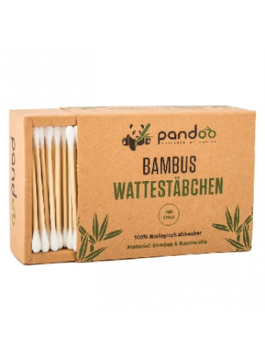 Pandoo Bambusové vatové tyčinky do uší s bio bavlnou 200 ks