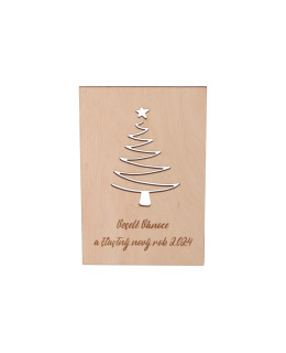 ČistéDřevo Dřevěné vánoční přání - PF stromeček