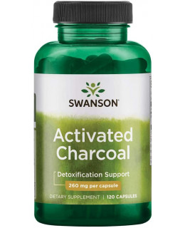 Swanson Activated Charcoal (Aktivní uhlí), 520 mg, 120 kapslí