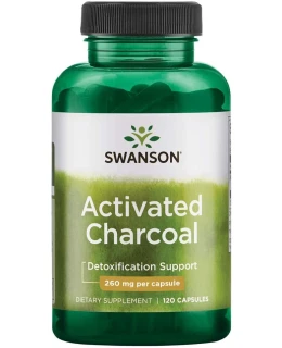 Swanson Activated Charcoal (Aktivní uhlí), 520 mg, 120 kapslí