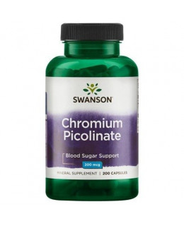 Swanson Chromium Picolinate, 200mcg, 200 kapslí