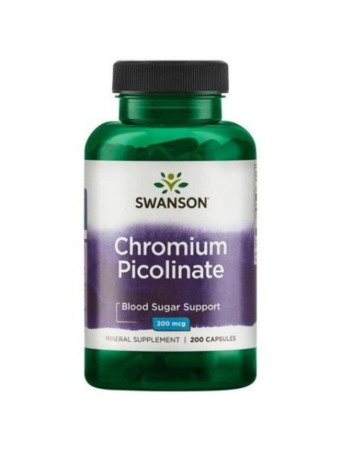 Swanson Chromium Picolinate, 200mcg, 200 kapslí