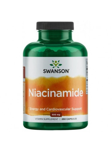 Swanson Nikotinamid Vitamín B3 (Niacinamide), 500 mg, 250 kapslí