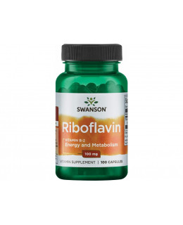 Swanson Riboflavin Vitamin B-2, 100 mg, 100 kapslí - EXPIRACE 12/22