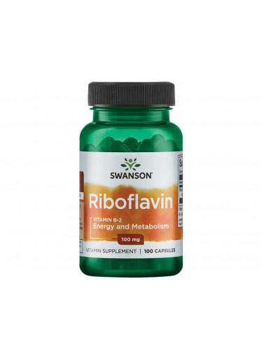 Swanson Riboflavin Vitamin B-2, 100 mg, kapslí