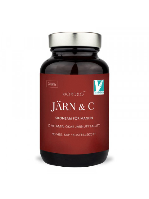 Nordbo Järn and C (Železo a Vitamín C), 90 kapslí