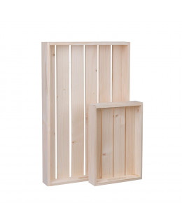 ČistéDřevo Dřevěné bedýnky - komplet 2 ks (56 x 36 x 6 cm + 32 x 22 x 6 cm)