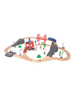 TookyToy Dřevěná vláčkodráha - hasiči