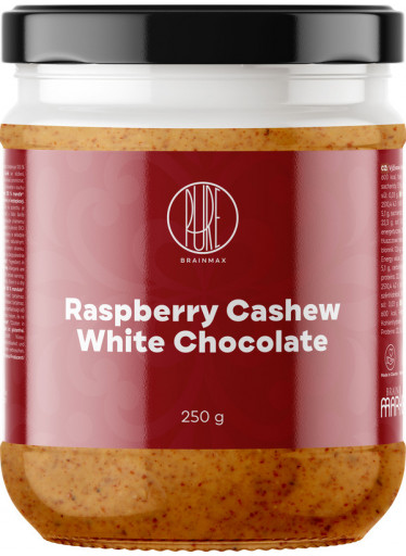 BrainMax Pure Raspberry White Chocolate Cashews (oříškový krém - kešu, maliny a bílá čokoláda) 250 g
