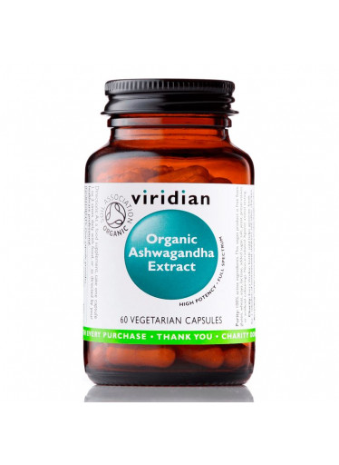 Viridian Ashwagandha Extract (Indický ženšen KSM-66) Organic, 60 kapslí