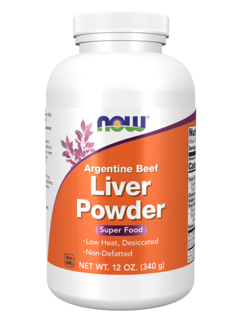 NOW Liver powder, Argentive beef (podpora jater), 340 g