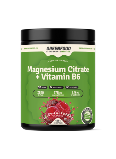 GreenFood Performance Magnesium Citrate + Vitamin B6 420g - Malina