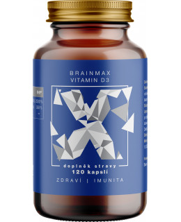 BrainMax Vitamin D3, 5000 IU, 120 rostlinných kapslí