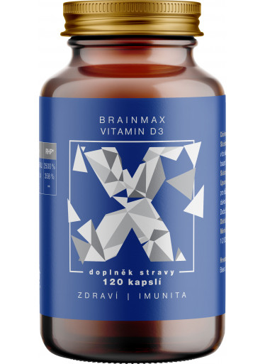 BrainMax Vitamin D3, 5000 IU, 120 rostlinných kapslí