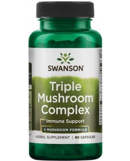 Swanson Triple Mushroom Standardized Complex (Maitake, Reishi, Shiitake), 60 kapslí