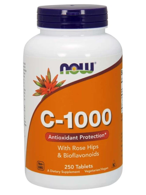 NOW Vitamin C-1000 s bioflavonoidy a šípkem, 250 tablet - EXPIRACE 9/2024