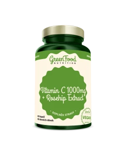 GreenFood Vitamin C 1000 + Extrakt ze šípků 60 kapslí