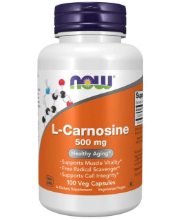 NOW L-Karnosin, 500 mg, 100 rostlinných kapslí