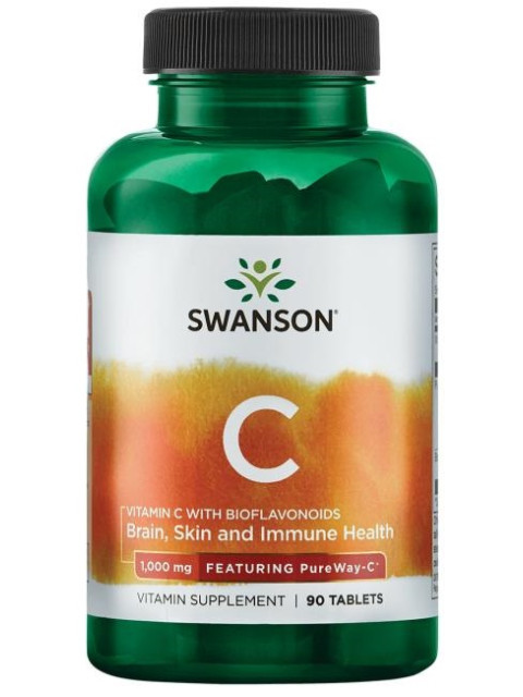 Swanson Vitamin C s bioflavonoidy, 1000 mg, 90 tablet - EXPIRACE 9/2022