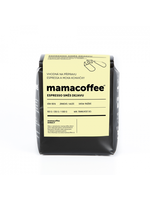 mamacoffee Espresso směs Dejavu 250g - žlutý meloun a třtinový cukr, mléčná čokoláda