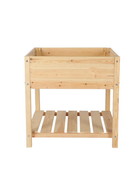 ATMOWOOD Vyvýšený dřevěný truhlík s policí 78 x 78 cm - borovice