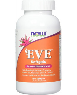 NOW Multi Vitamins Eve, Multivitamín pro Ženy, 180 softgel kapslí