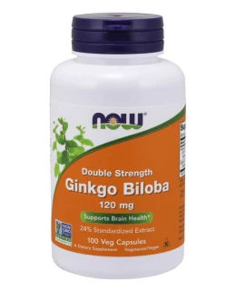 NOW Ginkgo Biloba Double Strenght, 120 mg, 100 rostlinných kapslí
