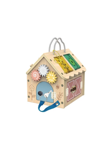 TookyToy Dřevěný domeček s aktivitami