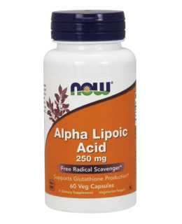 NOW Alpha Lipoic Acid (Kyselina Alfa Lipoová), 250 mg, 60 rostlinných kapslí