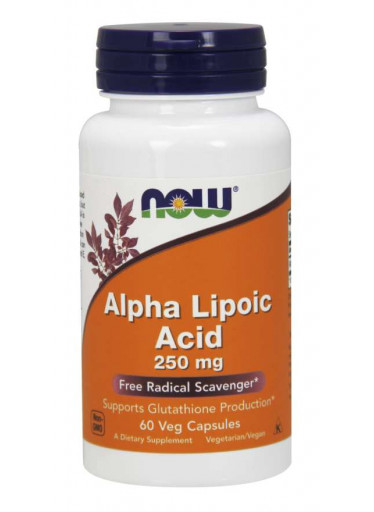 NOW Alpha Lipoic Acid (Kyselina Alfa Lipoová), 250 mg, 60 rostlinných kapslí
