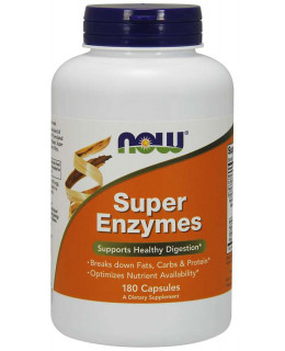 NOW Super Enzymes, komplexní trávící enzymy, 180 kapslí